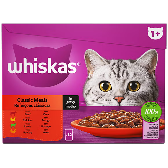 Whiskas 1+ Classic Meals In Gravy Whiskas 1+ Classic Meals In Gravy